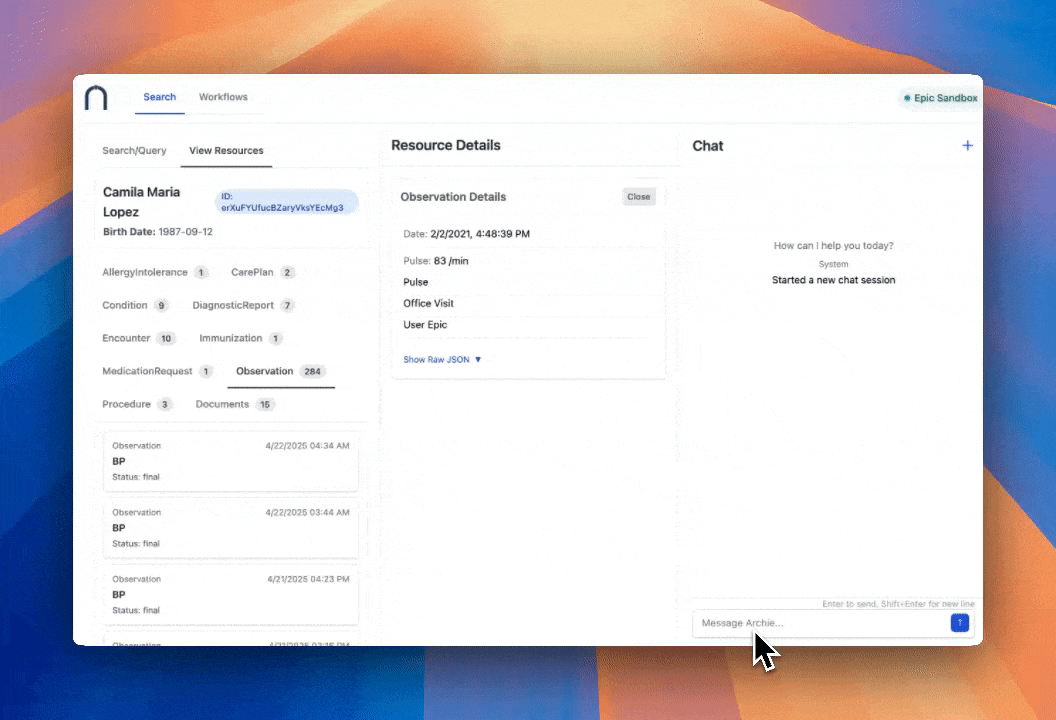 Archwel Clinical Chat Demo